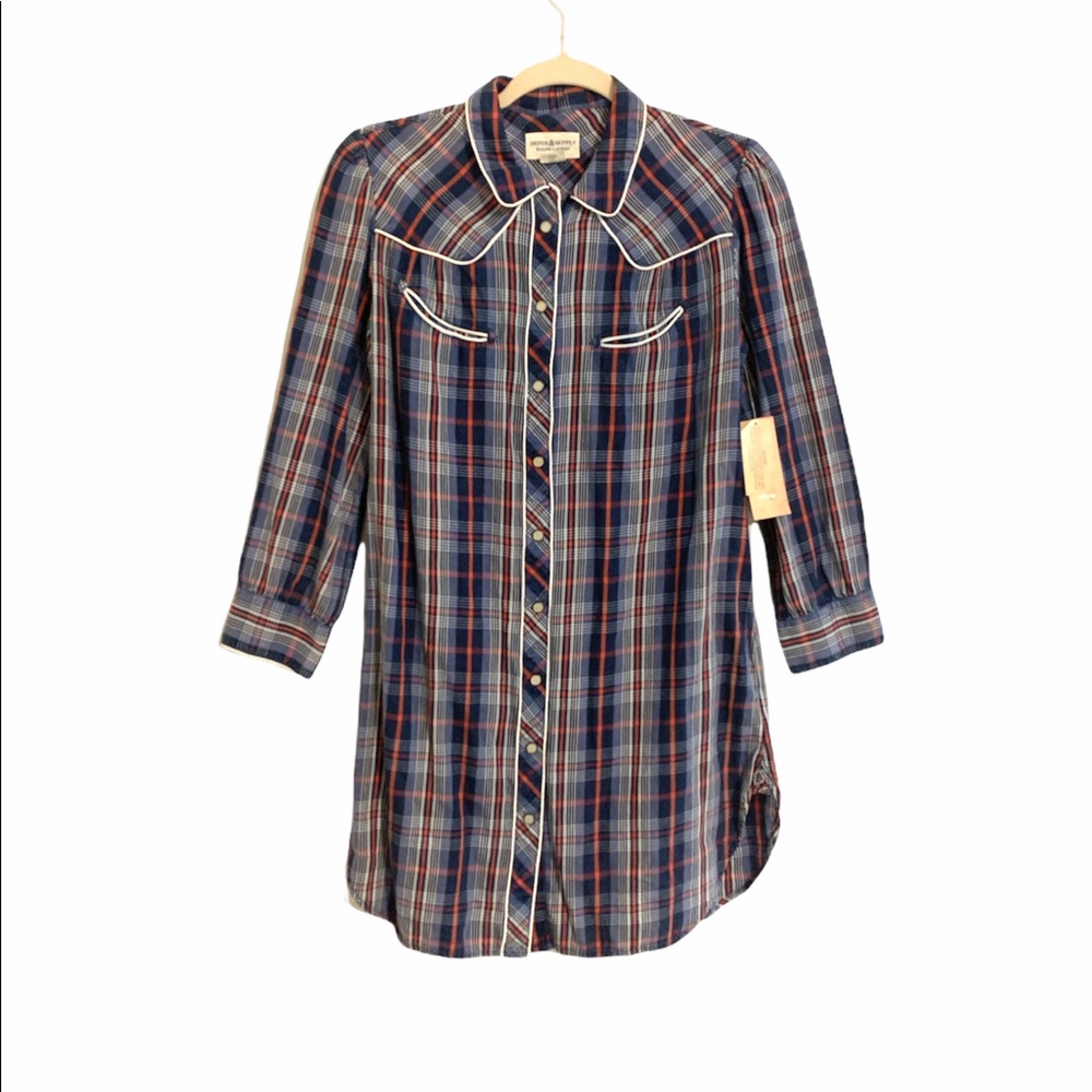 Denim&Supply Cowboy Western Plaid Shirt Dress